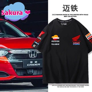 【Sakura ❤️新款】🚀✨ 有童碼 成人碼 汽車4s店本田汽車短袖男T恤工裝騎行服賽車飛度思域男裝衣服