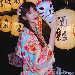 日系日式甜美和服 日式浴衣連衣裙 cosplay 服裝 神明少女和服 女改良式新款傳統日式和服 連衣裙和風浴衣