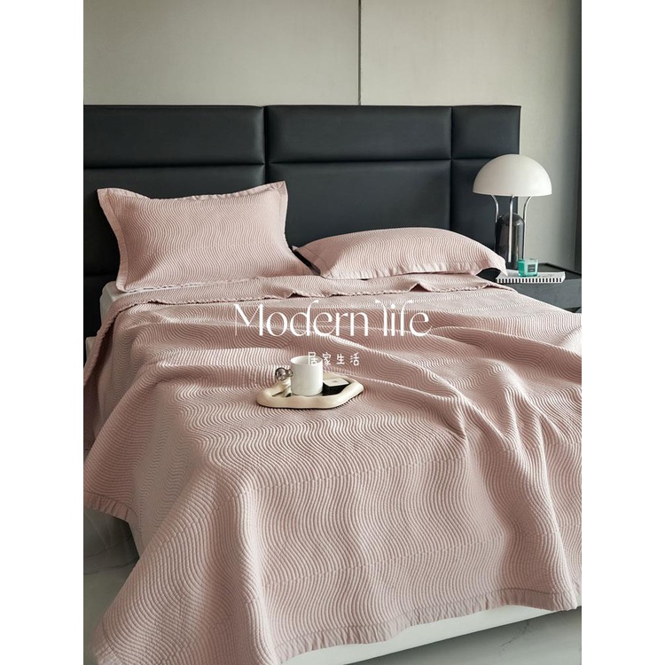 ♡modern life.韓國純色天絲床蓋三件套夏季冰絲夾棉絎縫床單床罩涼感床墊可機洗