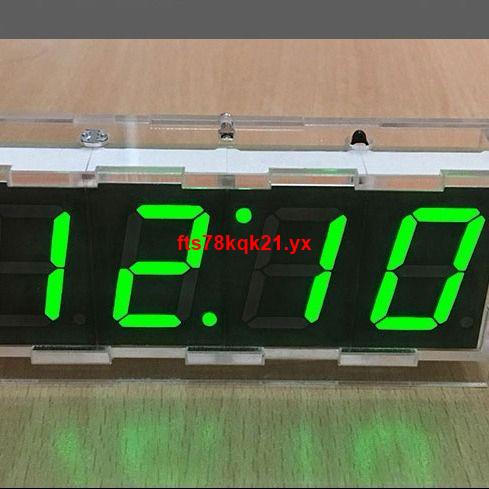 熱銷#數字電子時鐘制作套件成品1寸LED數碼管鐘綠色51單片機DIY散件
