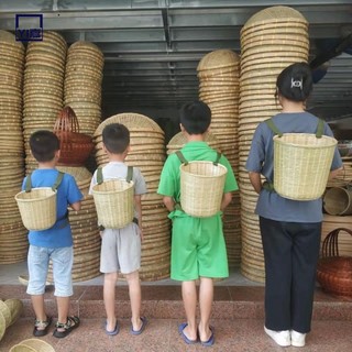 ‹小揹簍› 竹編揹簍買菜背籮竹筐採摘茶葉舞蹈道具收納筐直銷手編
