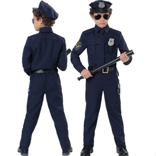 【Cosplay服飾】兒童警察服裝兒童節聚會錶演消防員服裝 女童警察演出服裝衣服製服 VEEQ
