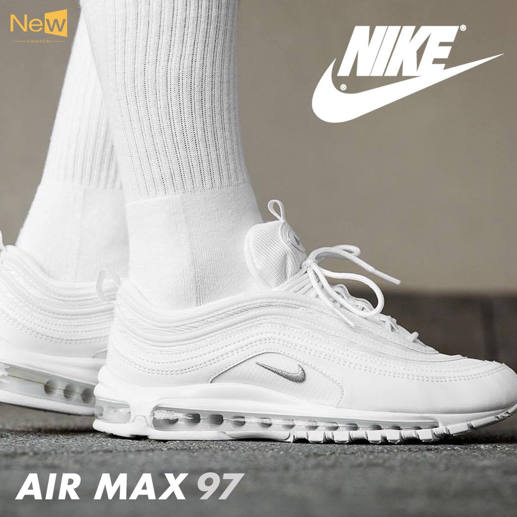 全新正品Nike Air Max 97 全白 白彈 反光 經典 氣墊鞋 情侶鞋 921826-101