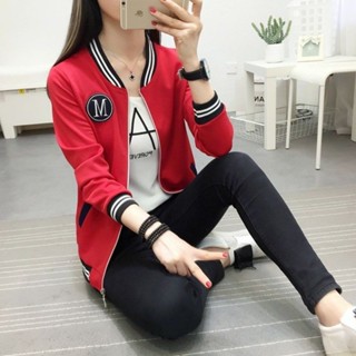女生外套 夾克外套 大尺碼外套 冬天外套 小外套女裝新款夾克百搭休閑薄款上衣棒球服外套女潮ins春秋