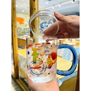 可愛 卡通 水杯 星球 男孩 玻璃杯 家用 創意 韓式 帶把杯 大容量 早餐 牛奶杯 星球水杯 可愛卡通水杯