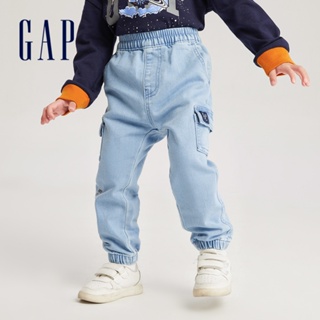 Gap 男幼童裝 Logo束口牛仔褲-淺藍色(784991)