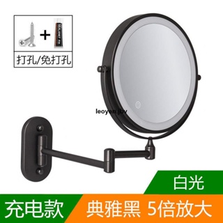熱銷 2023爆款化妝鏡LED鏡壁掛化妝鏡 浴室鏡衛生間折疊鏡子 放大雙面妝鏡伸縮鏡