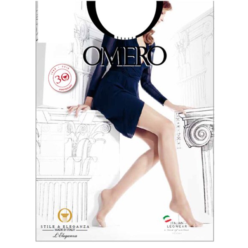 意大利Omero 30D啞光薄款黑色半透明 結實細膩美腿絲襪進口連褲襪