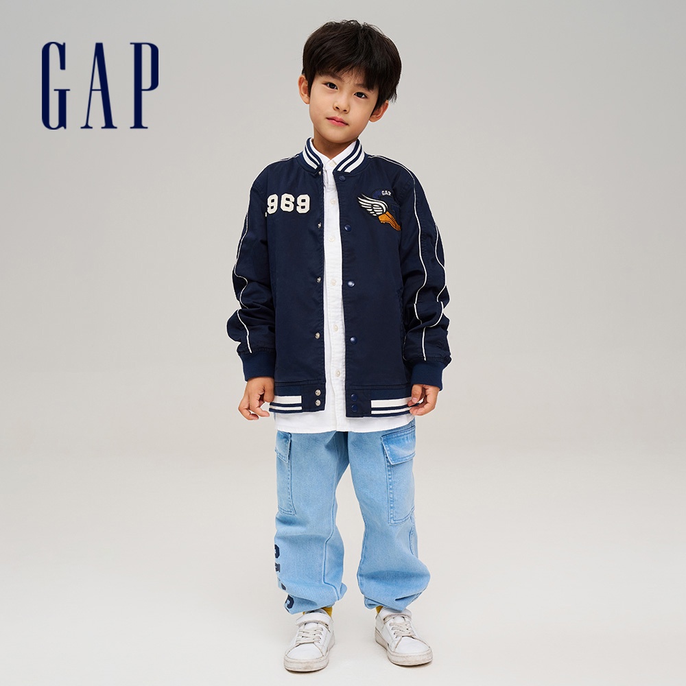 Gap 男童裝 Logo束口牛仔褲-淺藍色(784942)