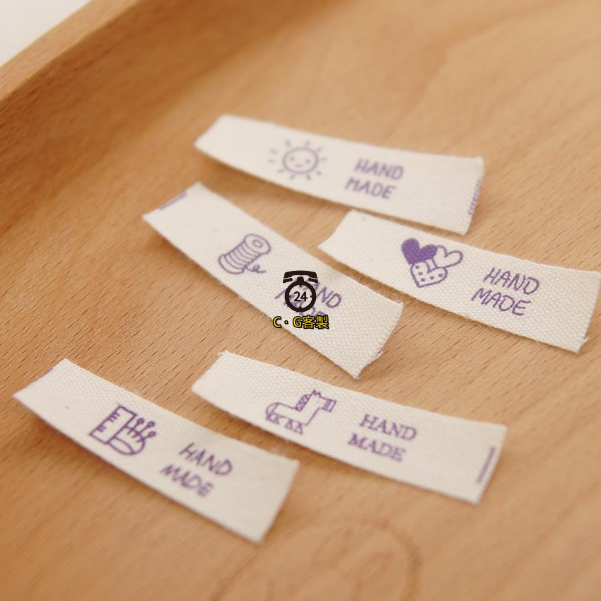 #廠家店鋪直銷#【滿159發出】手工對折紫色布標zakka織嘜標簽輔料縫紉DIY配件迷你側標新品