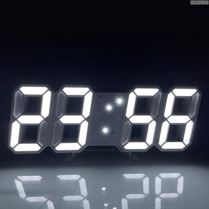時鐘 掛鐘 電子鐘 數字鐘 造型鐘 數字鐘 靜音ins韓國簡約臺式3D數字鐘LED電子時鐘usb插電掛墻立體鬧鐘