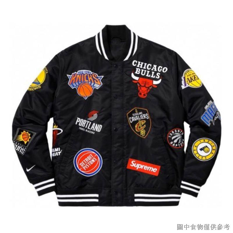 【春季新款nba外套】【熱賣款】NBA三方聯名夾克棒球服訓練服外套公牛隊湖人隊勇士隊快船隊籃網