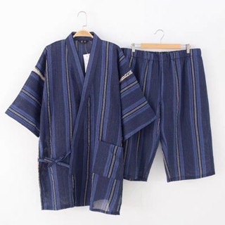 和服 男 浴衣 和服男 齣口日本單純棉男女士甚平浴衣和服日式短袖睡衣家居服套裝汗蒸服 PNQK