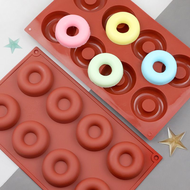 8連甜甜圈硅膠模具食品級硅膠水塔糕模具缽仔糕米糕烘焙模耐高溫