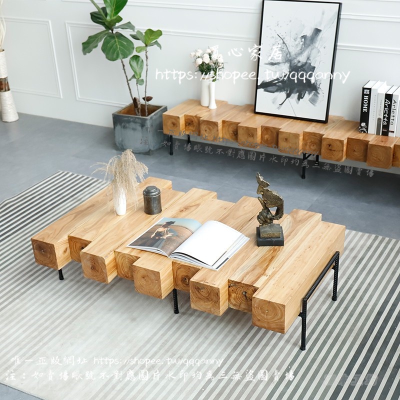 &lt;覓心家居&gt;北歐簡約木樁創意自然原木紋實木小戶型茶幾客廳辦公室茶桌茶幾