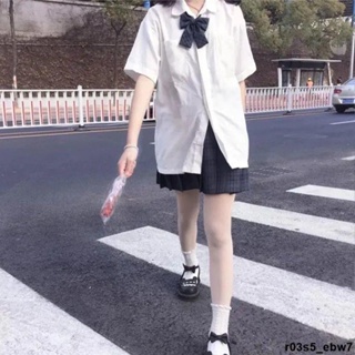 襯衫 jk制服白色短袖襯衫女學生韓版寬松夏季中長款日系襯衣外套女上衣