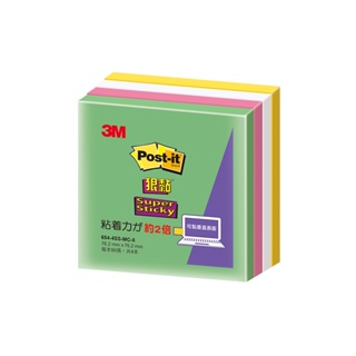 3M Post-it 利貼 紙磚系列 狠黏便條紙-炫目鳥 (654-4SS-MC-8)墊腳石購物網