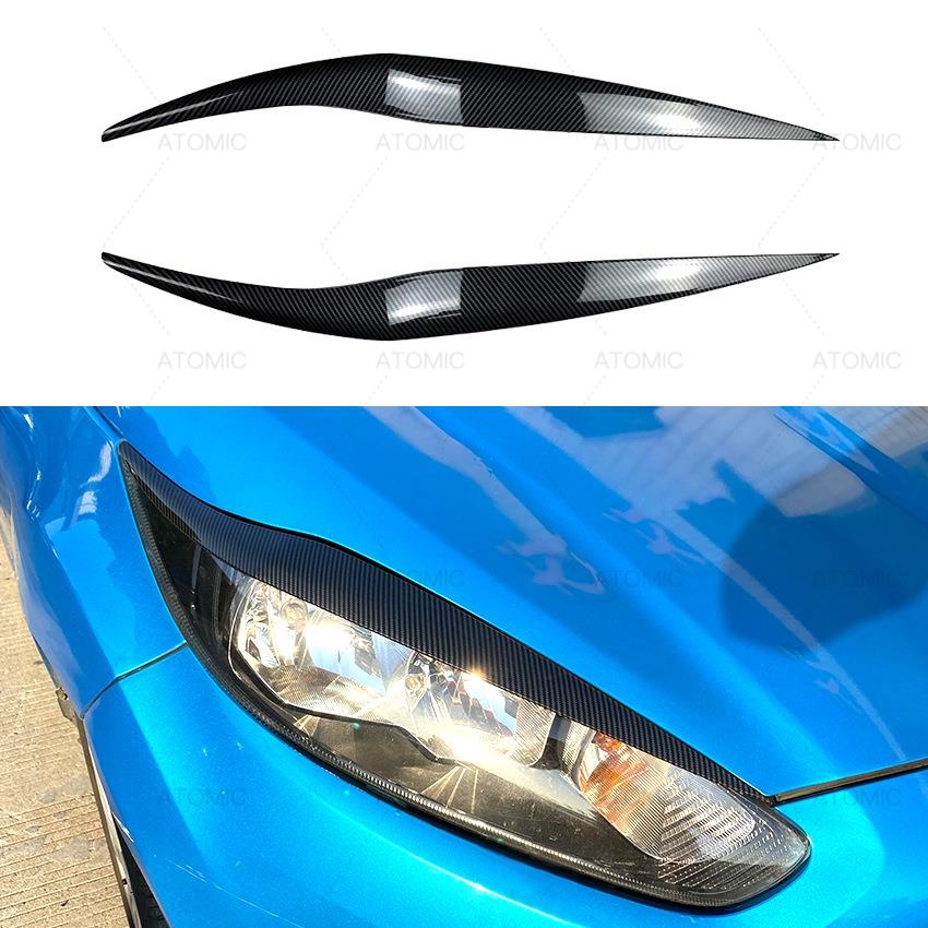 台灣出貨 適用福特嘉年華 Fiesta MK6.5 2013-2017前大燈燈眉外飾車貼改裝