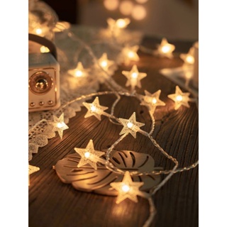 LED星星燈氛圍燈 30燈/6米房間佈置裝飾小燈串滿天星 帶開關 聖誕節 聖誕燈