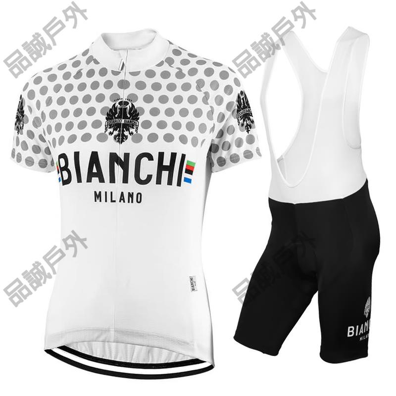 品誠戶外 2023新款Bianchi比安奇男款夏季自行車騎行服短袖上衣背帶褲女款