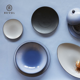 “新品”法國Revol Equinoxe陶瓷西餐盤藍色藝術盤子 牛排盤擺盤輕奢餐具.p7