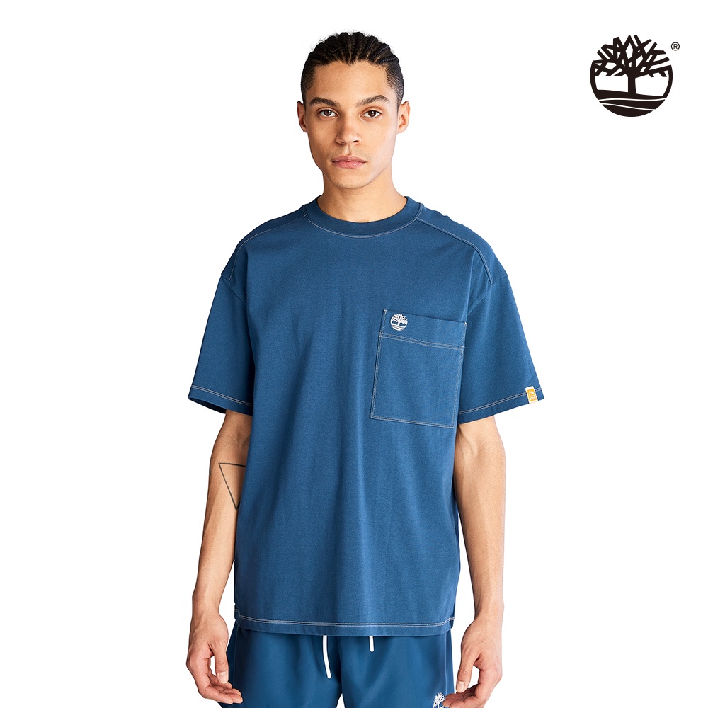 Timberland 男款深寶石藍涼爽科技短袖T恤|A2MGZ433
