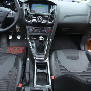Car 適用於15-17款福克斯 FOCUS MK3.5 水杯空調排擋 排擋貼 中控三件套 碳纖維 內飾亮條