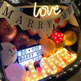 【臺灣現貨】「現貨在臺」後車廂🚗求婚告白佈置裝飾💍套組 七夕 情人節 禮物 告白 儀式感 佈置道具