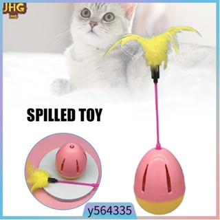 Pet Cat Tumbler Ball Toys with Feather Leaking Holes Design