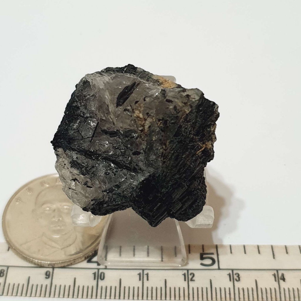 含電氣石石英岩  30.5g +壓克力架 原礦 礦石 原石 教學 標本 小礦標 礦物標本12
