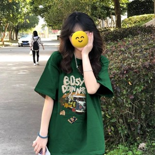【鹿向南】100%純棉T恤 韓版上衣 短袖上衣 oversize t恤 ins 風 ins 風衣服 女生上衣 overs