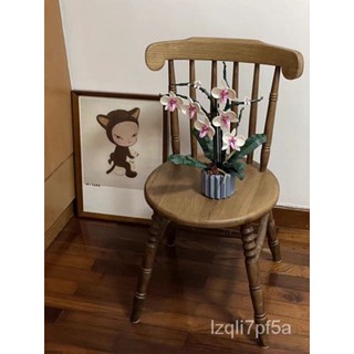 💫餐桌椅 餐椅 休閒椅 靠背椅溫莎椅 歐式實木復古椅 鐵藝美式餐椅實木椅子復古北歐傢用休閒簡約飯店酒店奶茶店餐廳