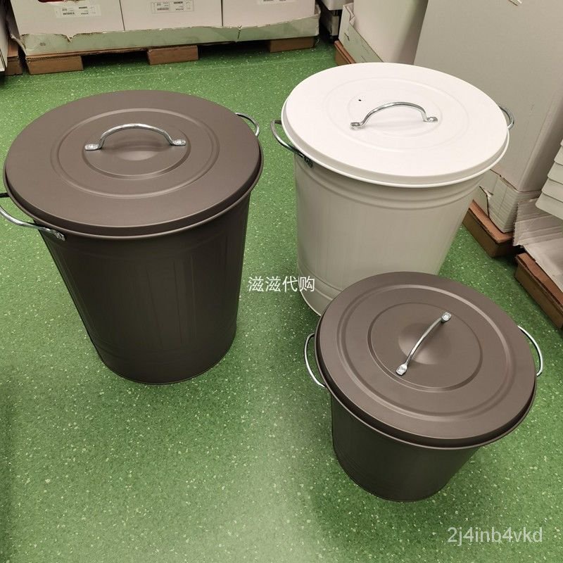 【熊貓傢具】剋諾德附蓋垃圾桶鐵桶垃圾分類桶帶蓋 垃圾桶