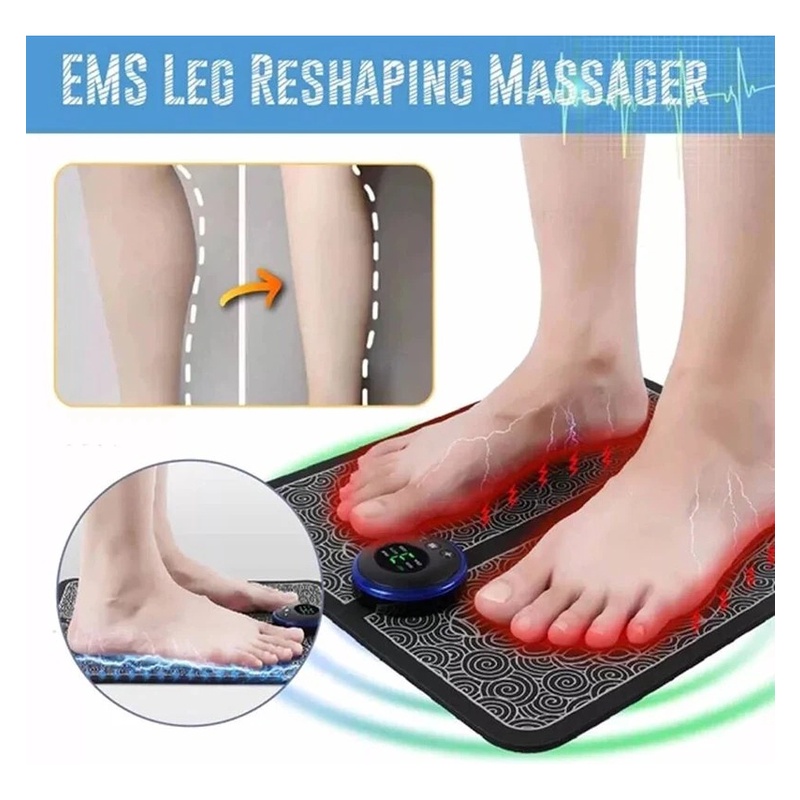 Ems 足部按摩墊熱腳針灸刺激器按摩器電動按摩器血液循環針灸墊電池供電