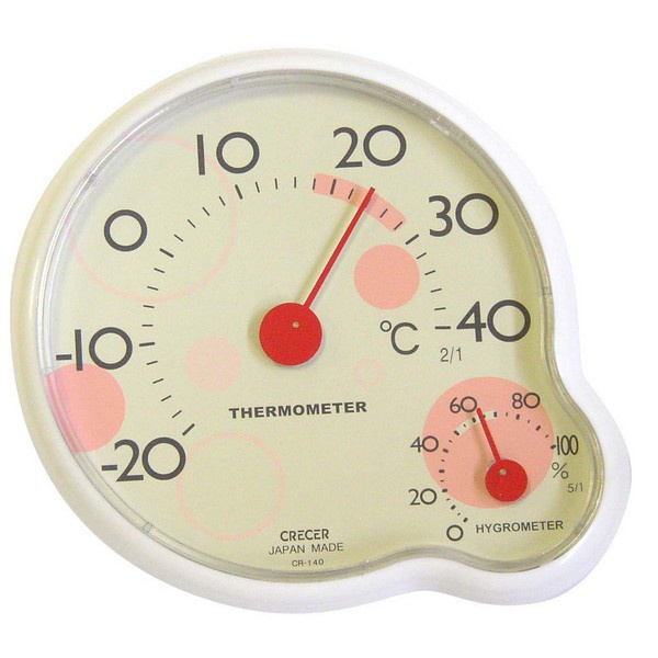 《好康醫療網》CRECER溫濕度計(日本原裝)溫度計/濕度計/溼度計/溫溼度計CR-140(黃色)