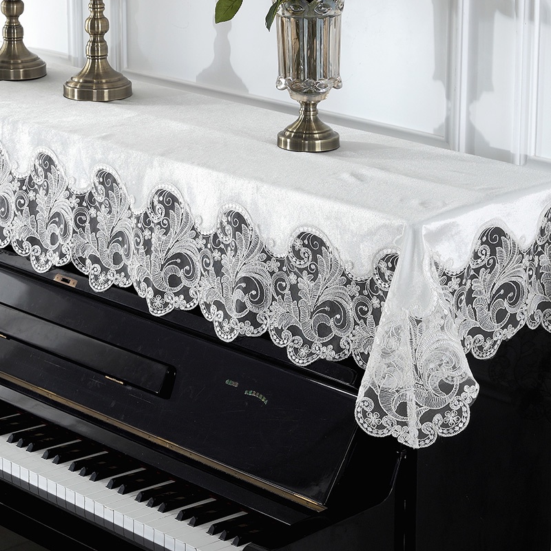 新品現代簡約鋼琴罩半罩韓國蕾絲鋼琴布歐式鋼琴套公主風白色鋼琴全罩原創