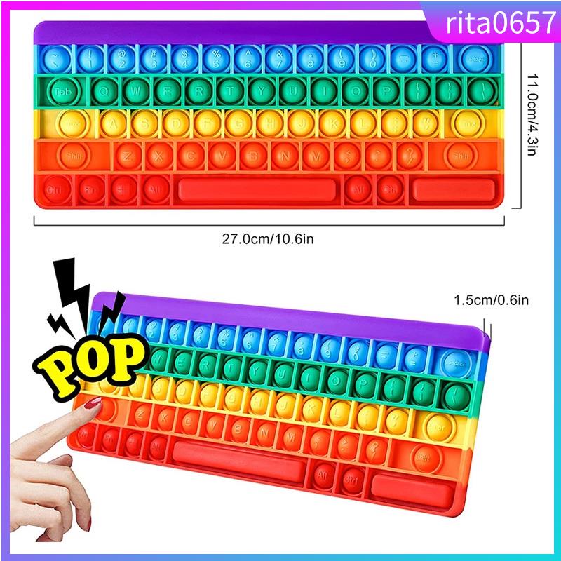 New Keyboard Fidget Toys Multi-color Pop Its With Word for K