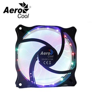 愛樂酷 AeroCool 幻影12cm RGB 機殼風扇 搭配側透機箱 9片扇頁 18LED 120mm 散熱組件