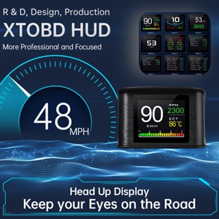 Xtobd P10 汽車抬頭 HUD 顯示 OBD2 數字自動電壓表油耗掃描儀清潔