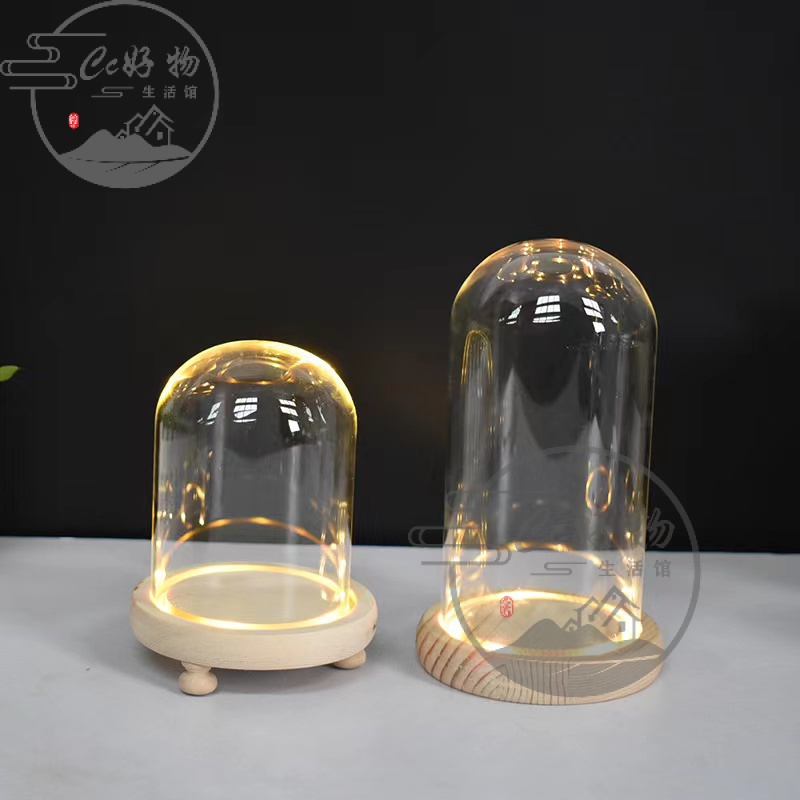 台灣 CC好物生活館 燈串玻璃罩 音樂盒玻璃罩 玻璃罩 乾燥花永生花玻璃鐘 展示罩 防塵罩 玻璃鍾 可定制尺寸 需要