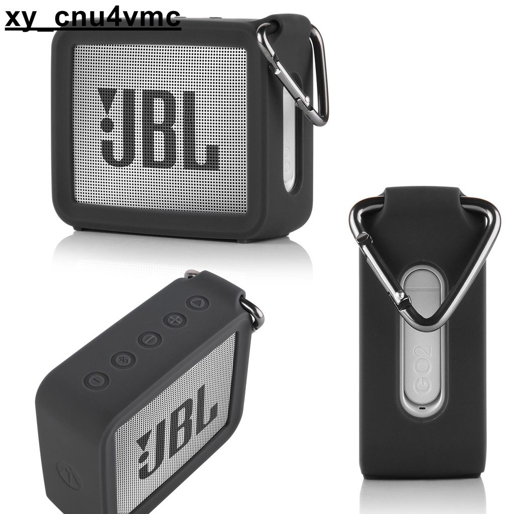 適用JBL GO2藍牙音箱硅膠保護套 四角防摔殼金磚二代音響收納盒套