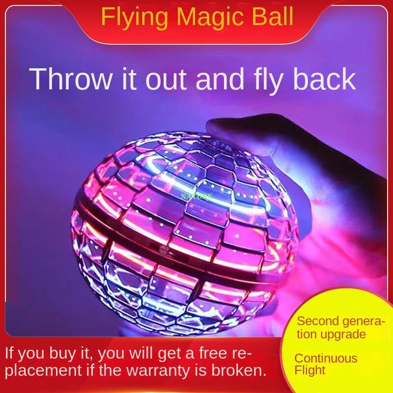 NATURE桃園發貨2022新款兒童玩具迴旋球懸浮遙控球形飛行器發光炫彩陪玩小魔球