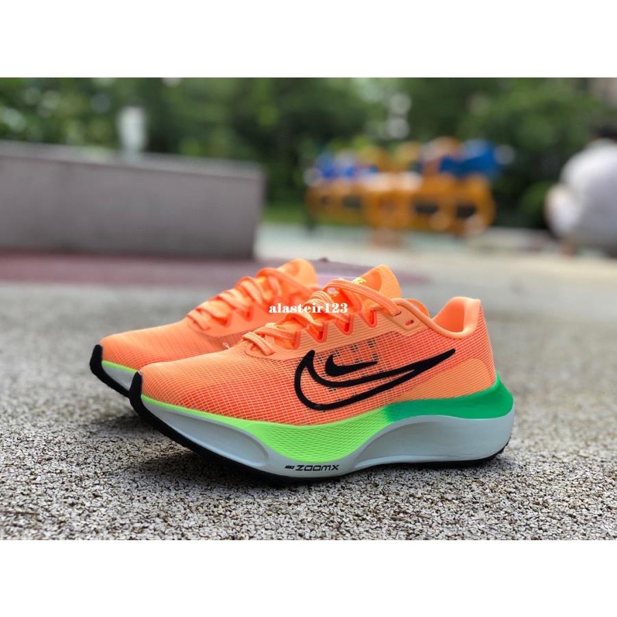 Nike Zoom Fly 5 橘 螢光綠 緩震碳板馬拉松男女跑步 DM8974-800