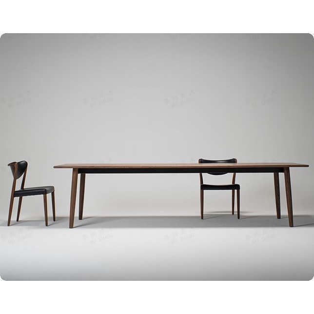 客製 北歐實木會議桌長桌簡約現代長方形辦公桌原木大餐桌長條桌工作臺