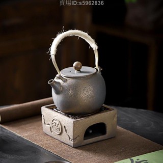 熱賣免運❤️〖溫茶爐〗熱賣 溫茶爐蠟燭家用復古粗陶暖茶加熱保溫壺承託盤泡茶器陶瓷茶道配件
