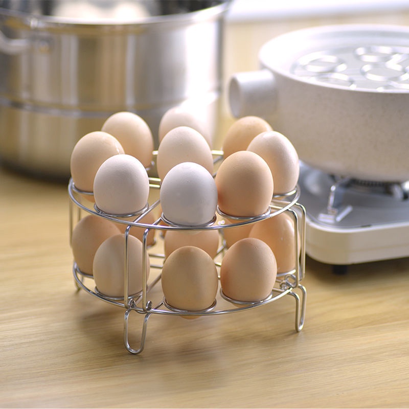 【蒸蛋架】304不銹鋼雙層可疊9格蒸蛋器 雞蛋收納架蒸架隔熱架