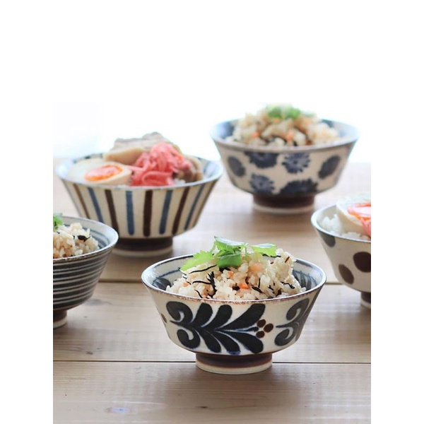 日本進口美濃燒陶瓷飯碗禮盒套裝日式家用釉下彩小碗木盒喬遷禮物