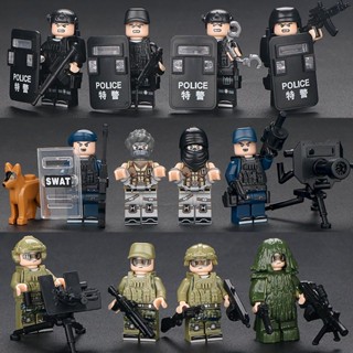 相容樂高Lego積木軍事人仔特警警察特種兵小人男孩子拼裝益智兒童玩具