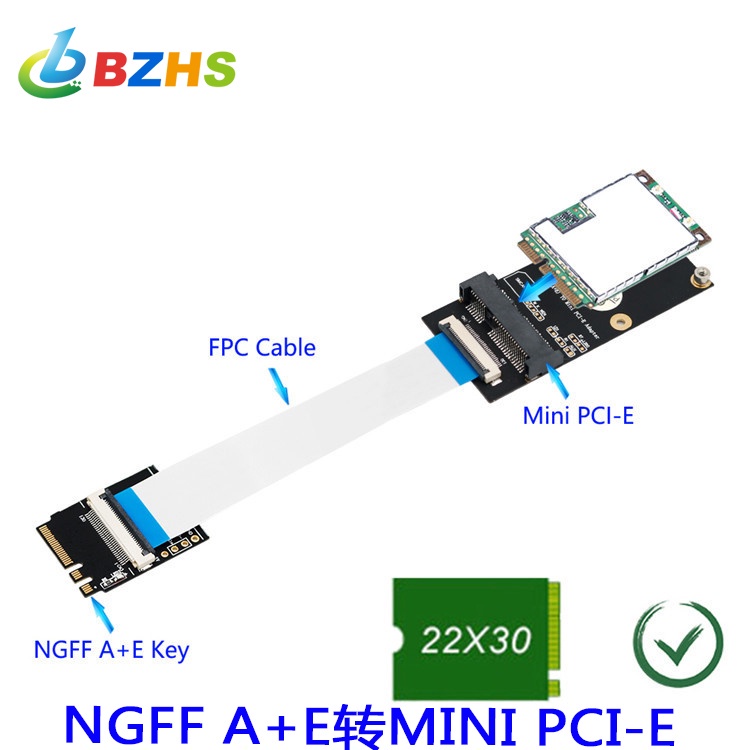 ☀熱銷 電腦配件M.2 key A/E/A+E 轉Mini PCI-E延長線MINI PCI-