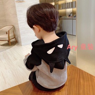 Ary 男童長袖衛衣 男童套裝 打底衫 兒童衣服 嬰兒童帥氣寶寶潮童裝 男童蝙蝠俠辰辰家連帽套頭衛衣 春秋裝女新款